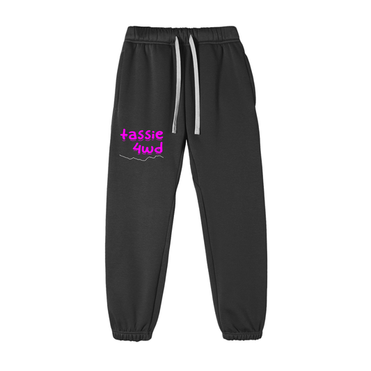 Black & pink casual track pants